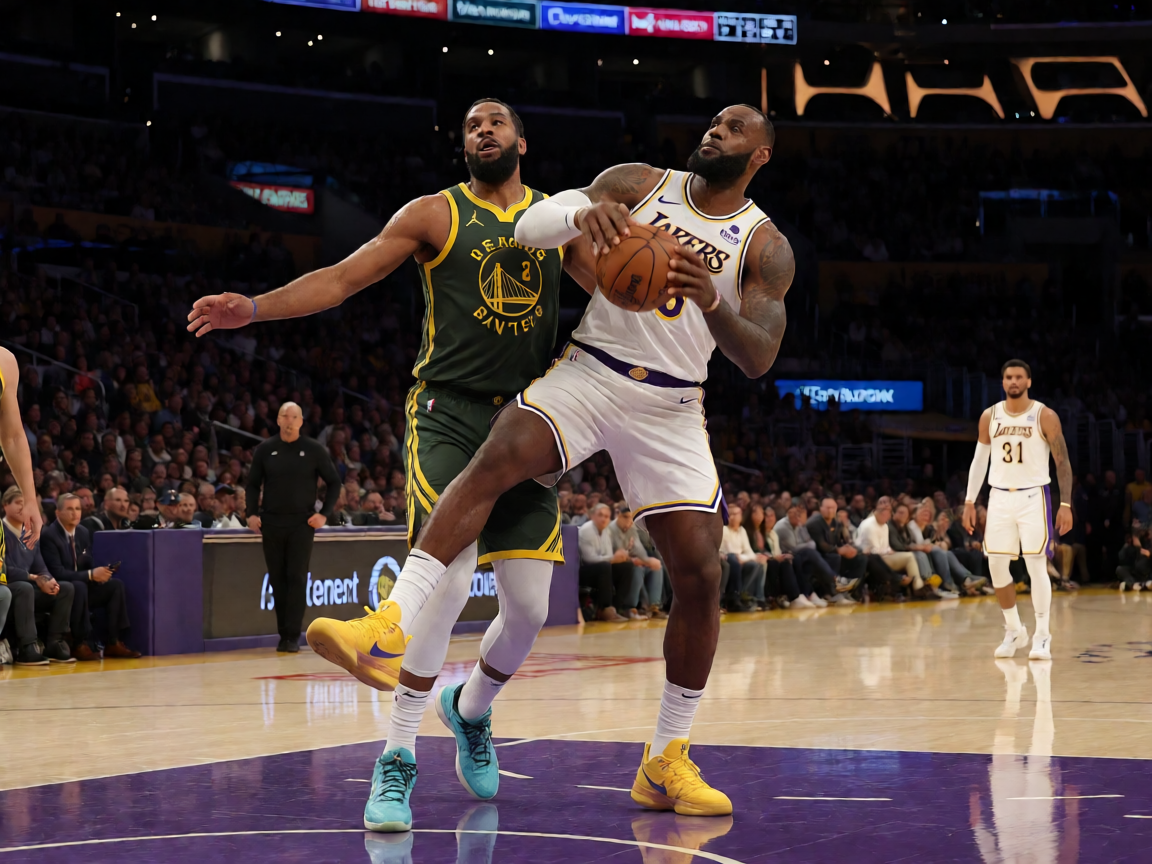 NBA比赛现场，球员激烈对抗画面