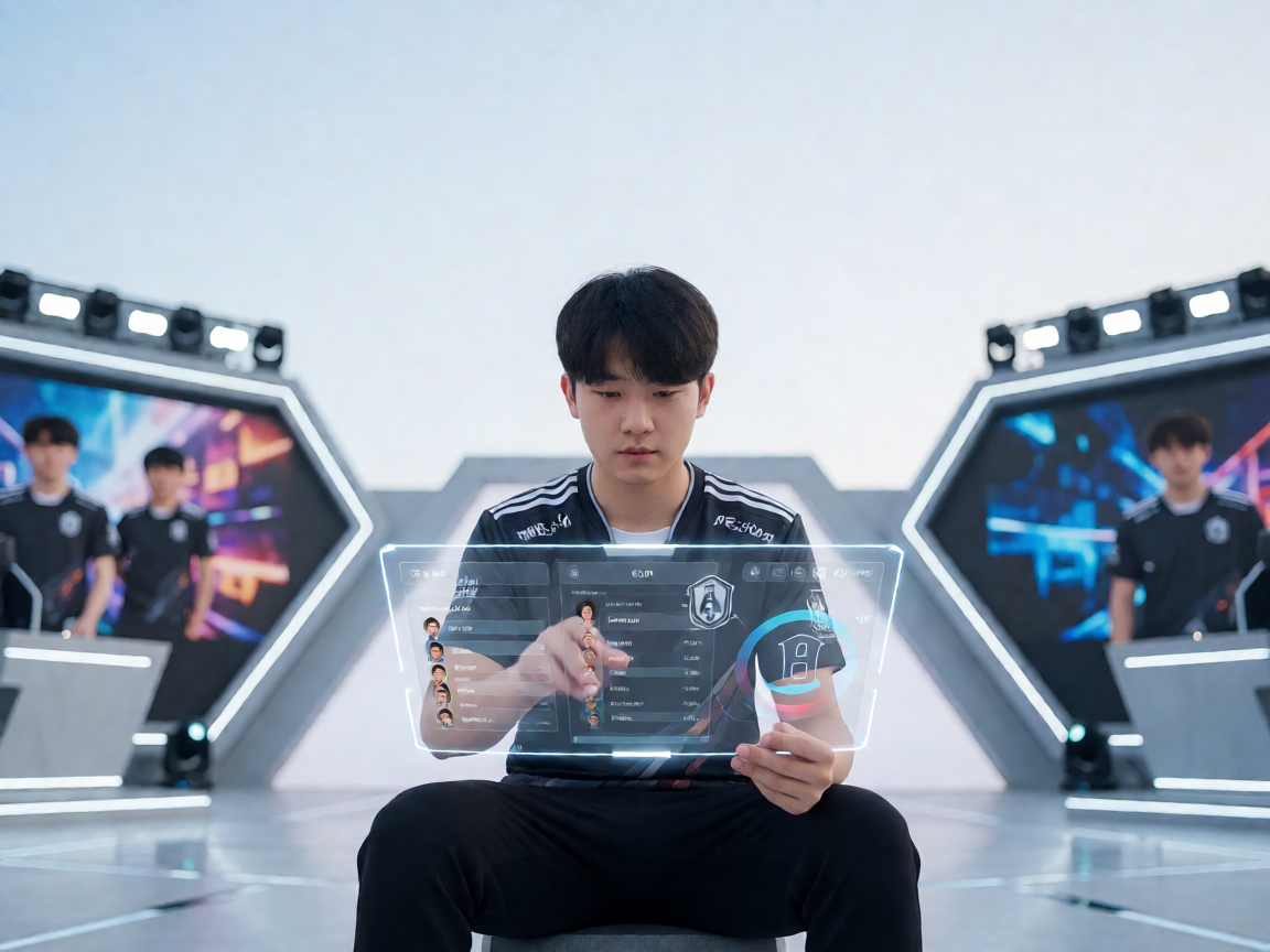 电竞赛事现场，选手在专业电竞舞台竞技